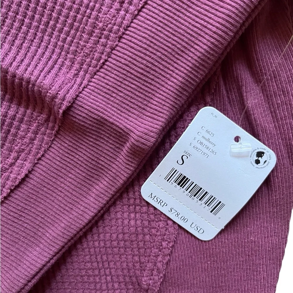 Free People Santa Clara Thermal Top Women Color Mulberry Size M